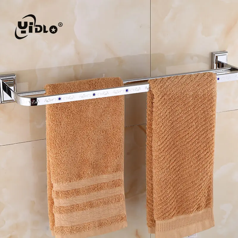 

Hot Sale Bathroom Towel Double Shelf Embedded Wall Bathroom Washrag Storage Shelves Silver Bathroom Towel Holders Washroom Tools