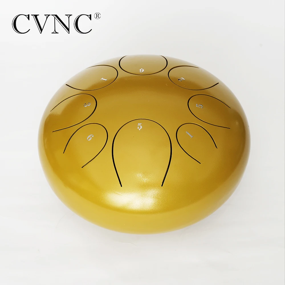 

CVNC 10'' Steel Tongue Drum 8 Notes Handpan Drum Tankdrum Hand Percussion Instrument With Mallets Storage Bag Instrument Gift