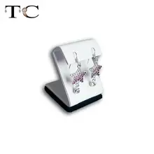 Дисплей продвижение ювелирных изделий малых серьги Мольберт белый с черным основанием Серьги держатель