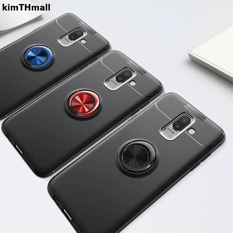 Case For Samsung Galaxy J4 Plus J415F Cover finger ring stand holder magnet Soft case J6 J610F kimTHmall | Мобильные телефоны и