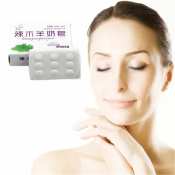 

1Pcs Goats' milk essential oil Handmade Soap 40g acne whitening soap deep cleansing oil-control face wash hair care Bath