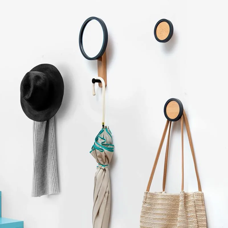 Скандинавские подвесные деревянные крючки, вешалка для сумки, пальто, зеркало, круглый крючок, органайзер, настенный, для дома, гостиной, практичное украшение, стойка