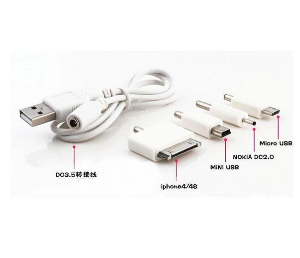  4 in 1 universal usb cable for mobile phones Battery bank multi charger line For iphone Samsung HTC Nokia MP3 MP4 Powe bank etc 