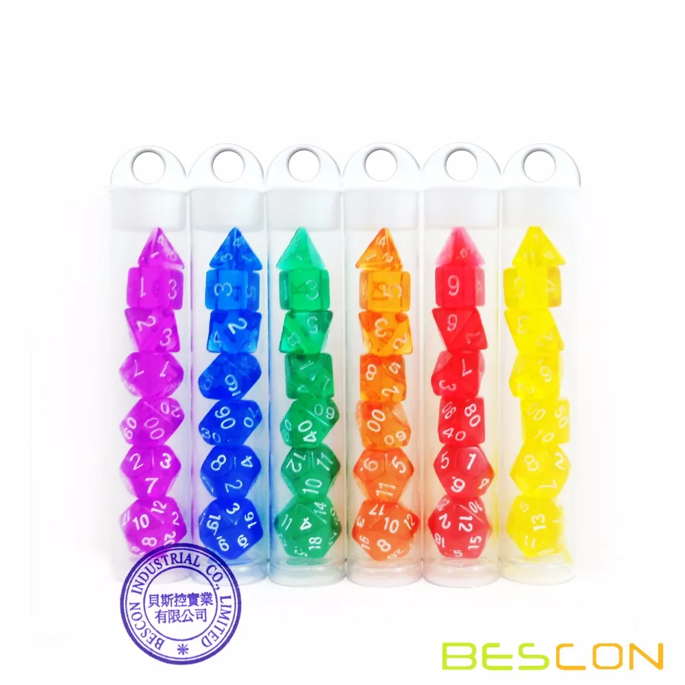 Bescon мини полупрозрачный многогранный набор костей для ролевых игр 10 мм небольшой
