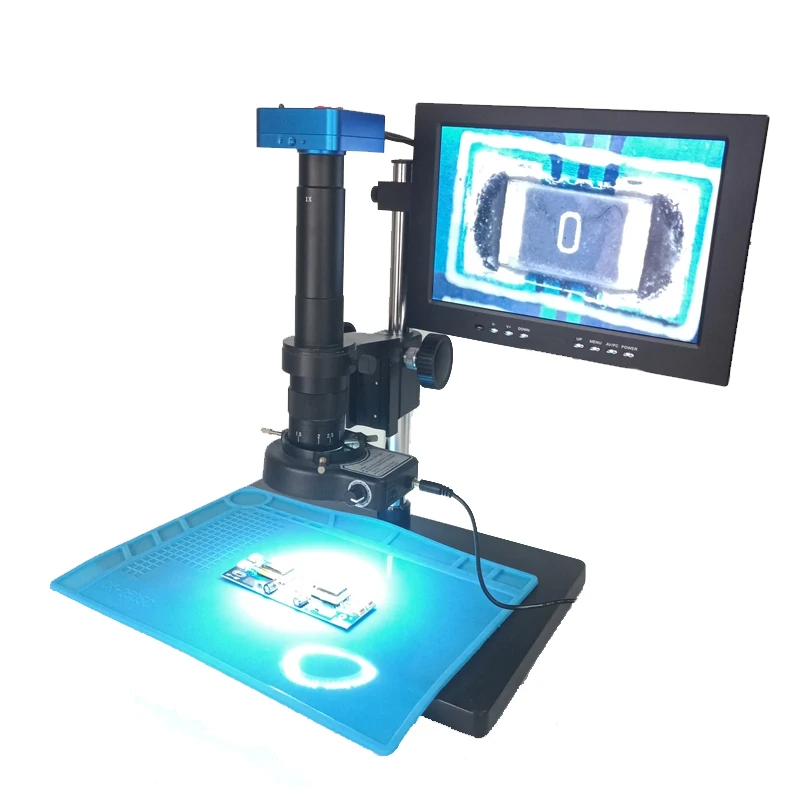 

1080P 60FPS 21MP Industrial HDMI USB Digital Video Microscope Camera +180X 300X C-Mount lens +Big table stand+10.1" LCD Monitor