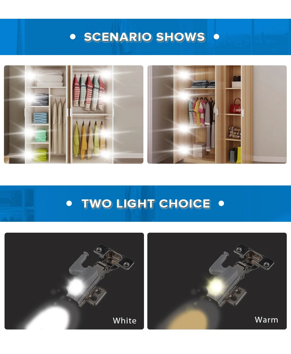 NAIERDI универсальный шарнир светодио дный датчик шкаф свет шкаф внутренние петли лампа домашняя кухня спальня шкаф ночной свет