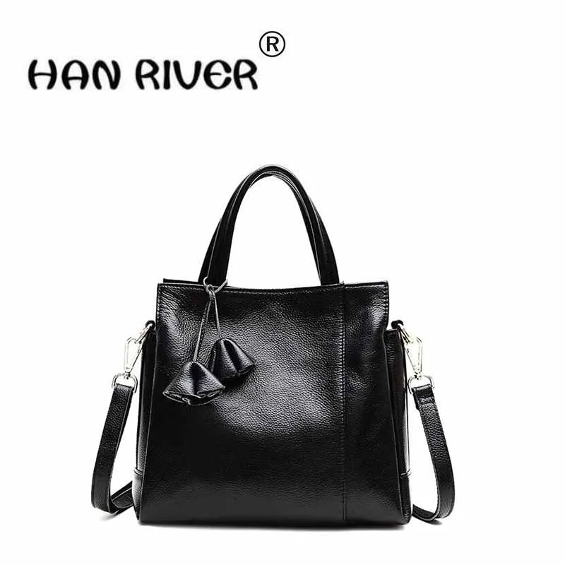 

New European and American fashion leather soft and large capacity lychee lady handbag, leather shoulder, shoulder and shoulder