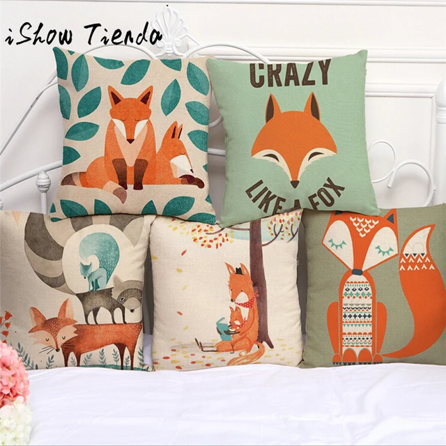 Fox Stampa Divano Letto Decorazione Della Casa Pillow Case Cuscino 2017 HOT Simp Fox Stampa Divano Letto Decorazione Della Casa Pillow Case Cuscino 2017 HOT Simp
