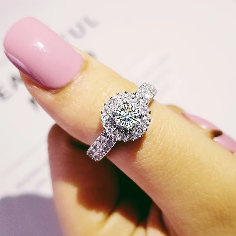 Дизайн, классические женские обручальные кольца из 925 пробы серебра для помолвки, кольца на палец, подарки, ювелирные изделия R783