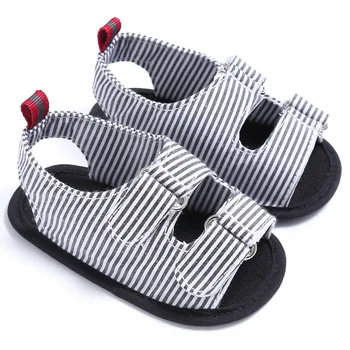 

2018 Summer Fashion Baby Boys Kids Shoes Striped Crib Baby Pram Soft Soled Toddler Baby Shoes For Newborn 0-18M M2