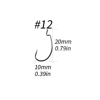 10 шт., 1 упаковка, POHU, Размер 12, 10, 8, 5, 4, 3, 2, 1, 2/0, 1/0, 3/0, 4/0, рукоятка, червь, углеродистая сталь, мягкие приманки, приманки, Офсетные Крючки, рыболовные крючки - Цвет: 10pcs size 12