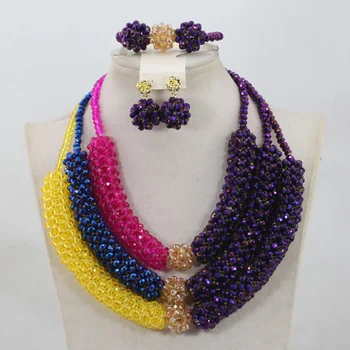 

2017 New Fashion Muticolor Crystal African beads Jewelry Sets Christmas Gift for Women And Girl New Free ShippingABH092