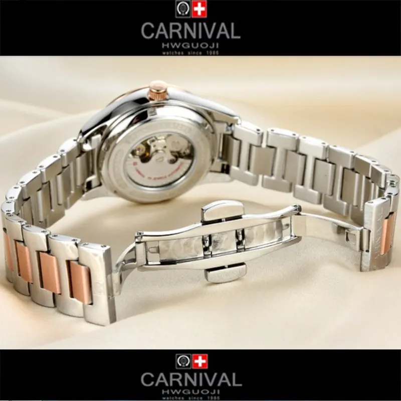 Carnival rhinestone dress women's hot automatic machinery brand fashion women's watch retro luminous sapphire watch clock