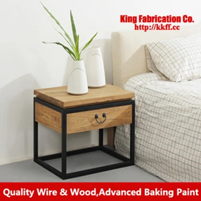 Wrought Iron Loft High End Table Coffee Solid Wood Bedside Wrought Iron Loft High End Table Coffee Solid Wood Bedside Furniture