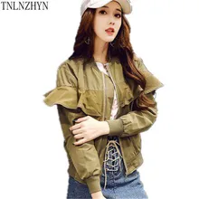 TNLNZHYN весенние женские повседневные куртки свободные большие ярды короткие куртки на молнии спереди с длинным рукавом простая куртка-пальто Верхняя одежда SK325