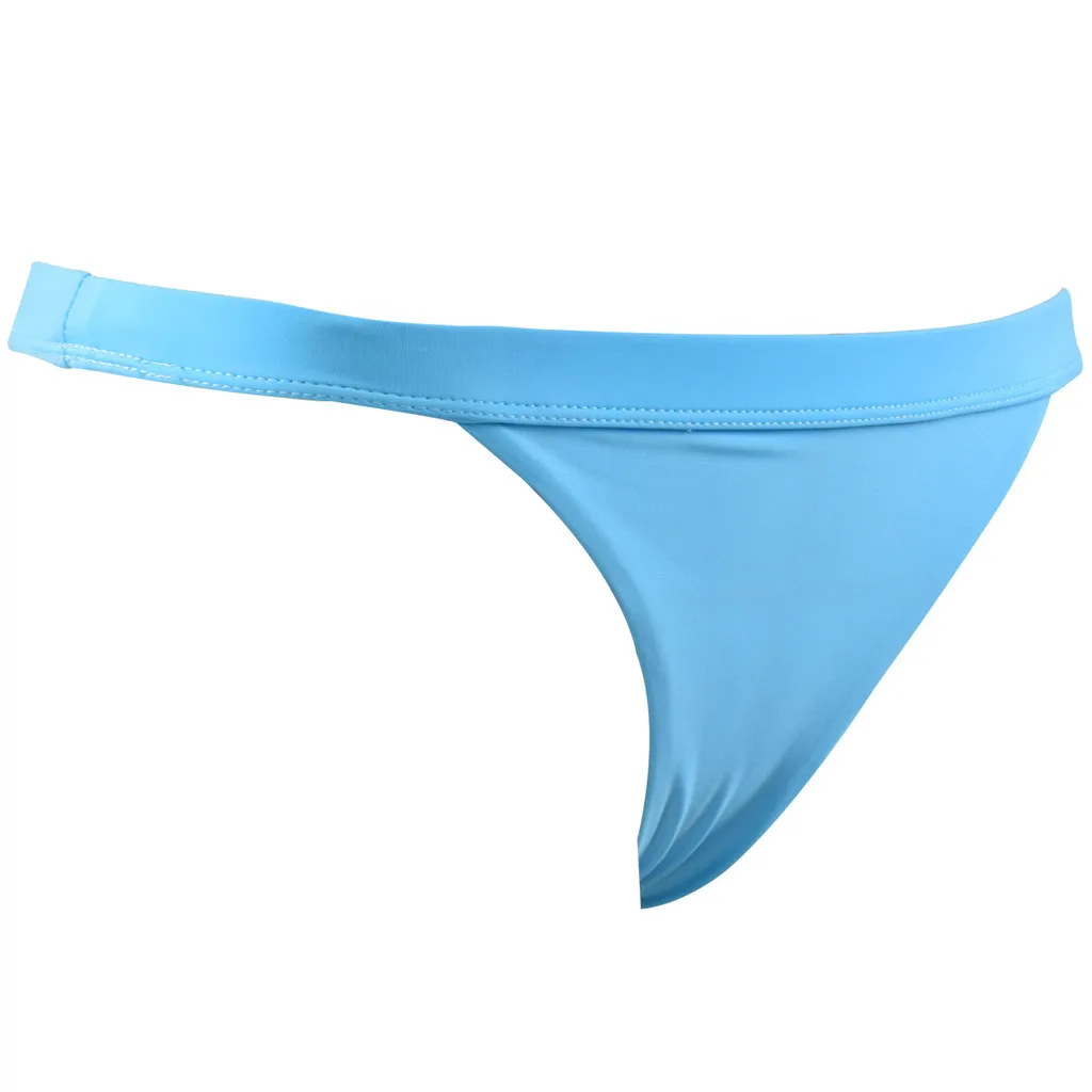 Сексуальное однотонное пляжное бикини для молодых женщин Т образный купальник