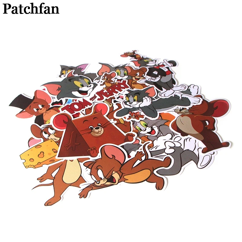 Patchfan 17 шт. кошка и мышь мультфильм забавные наклейки для скрапбукинга DIY ноутбук скейтборд мотоцикл Дома Декоративные значки A2011