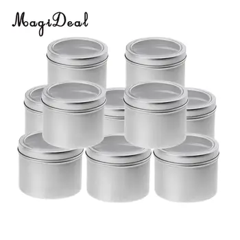 

10 Aluminum Tin Jar (100ml) Cosmetic Container Round Tin Can with Screw Lid for DIY Crafts,Cosmetics,Salve,Candle,Travel Storage