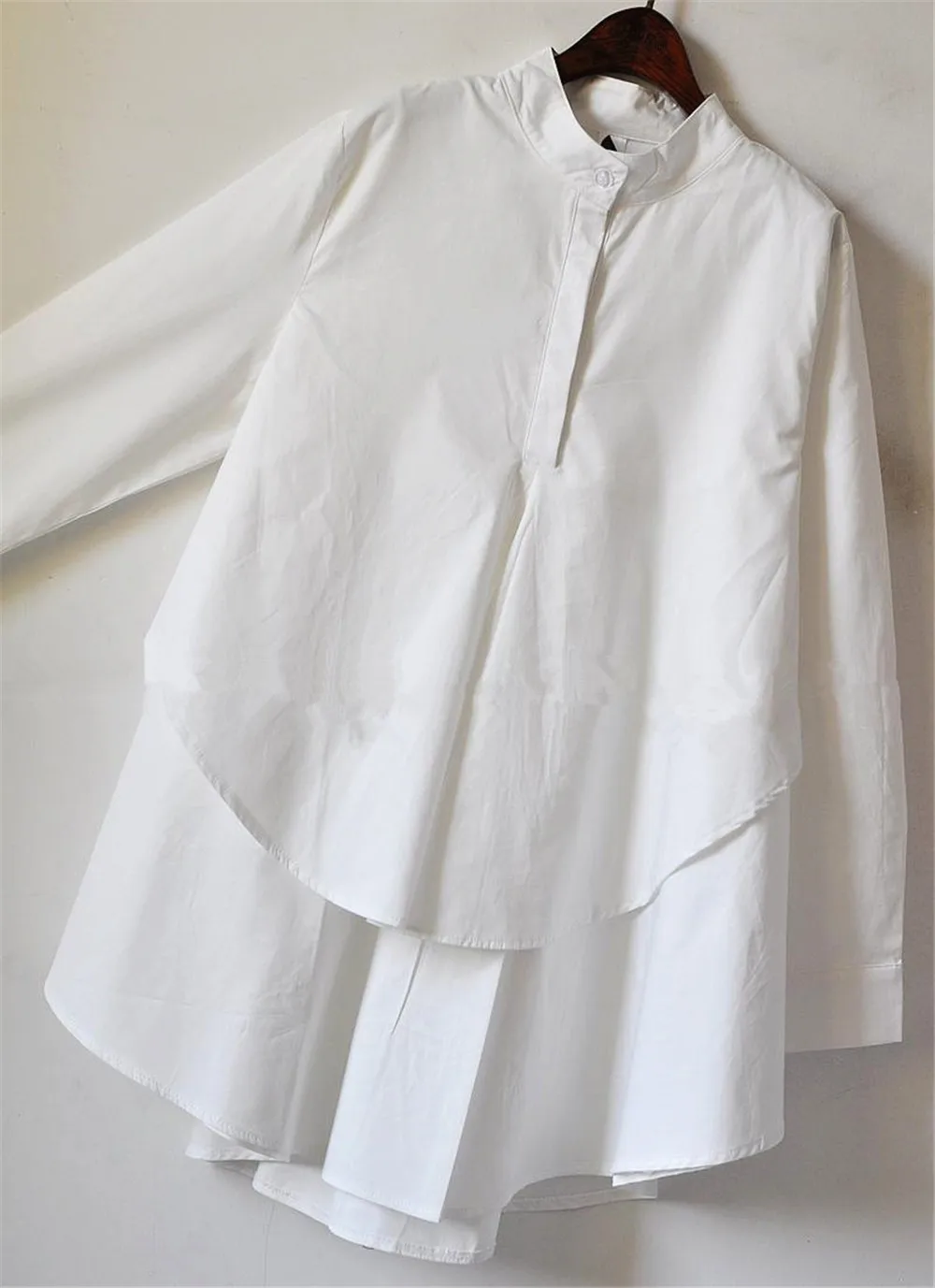 Plus size L-3XL Autumn Chiffon Loose Blouse Women Fake 2 PCS Clothing Long Sleeve Casual Shirt Casual Oversized Top (3)