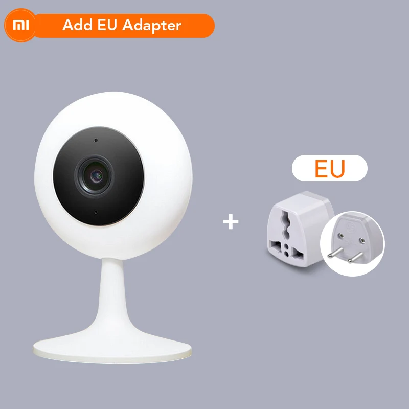 Add EU Adapter Xiaomi Mijia xiaobay умная камера популярная версия 720P HD беспроводная Wifi инфракрасная камера ночного видения 100,4 градусов IP домашняя камера CCTV - Цветной: Add EU Adapter