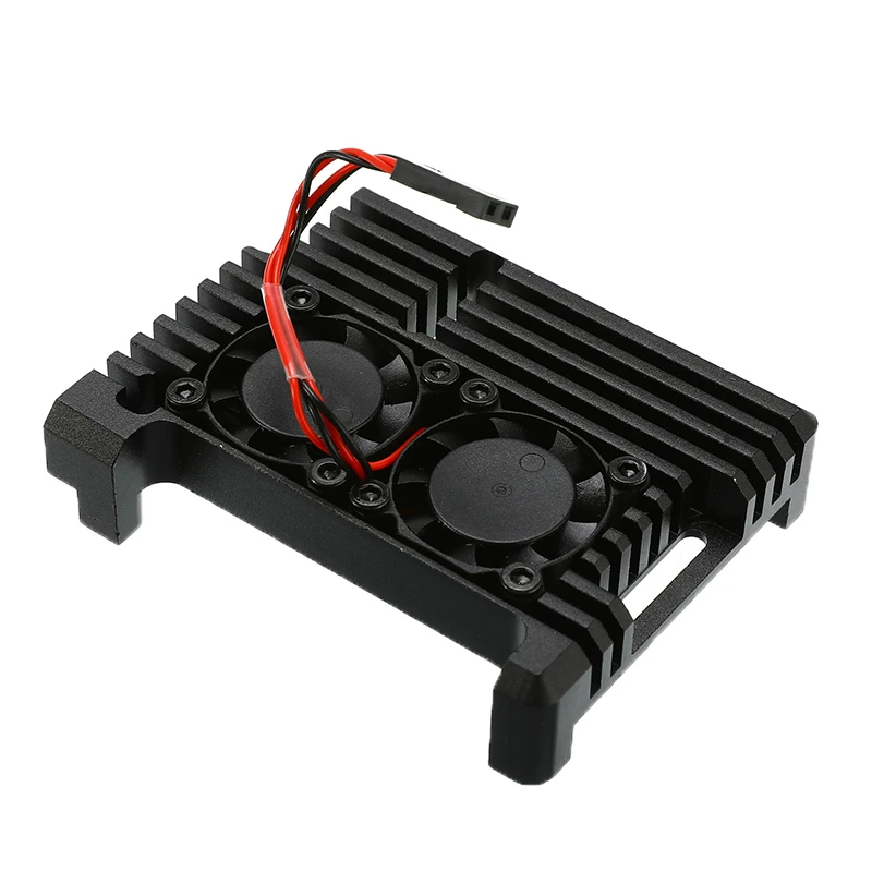 Raspberry Pi 3 Model B+ алюминиевый чехол с двойным охлаждающим вентилятором металлический корпус черный корпус для Raspberry Pi 3 Model B