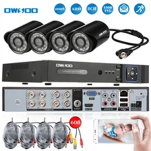 OWSOO AHD 8CH CCTV 1080N DVR P2P 1500TVL Открытый водонепроницаемый набор камеры видеонаблюдения домашняя система безопасности комплект ночного видения