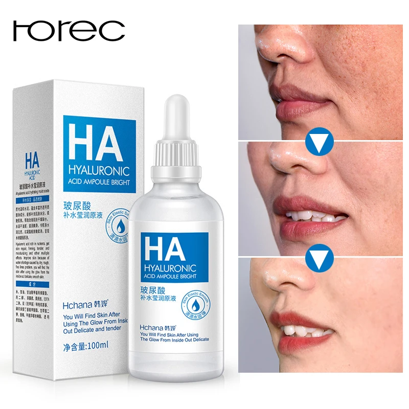 

ROREC HA Hyaluronic Acid Moisturizing Skin Care Anti Wrinkle Amoule Bright Essence Face Care Whitening Cream Oil Serum