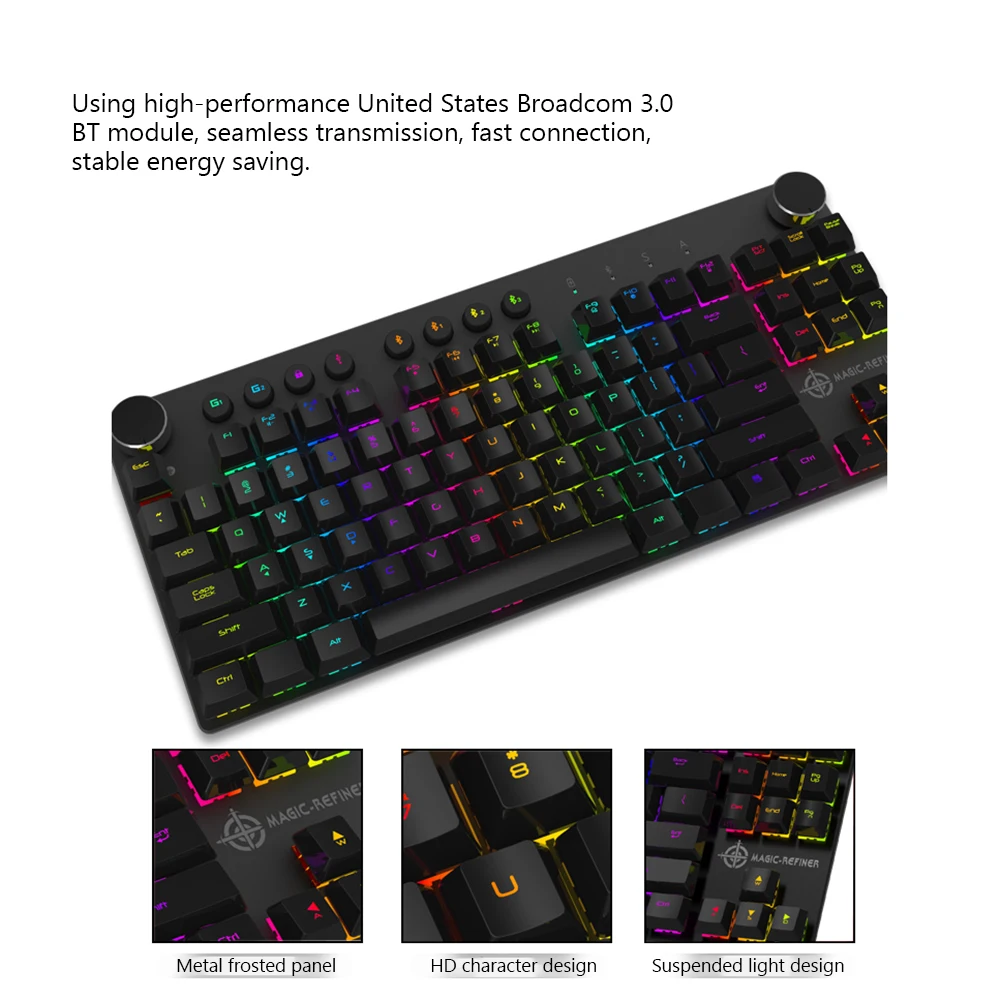 Проводная И Беспроводная игровая клавиатура MAGIC REFINER MK11 USB BT 3 0 механическая