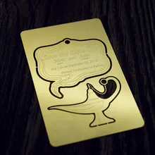 Золотая волшебная лампа лазерная резка металла свадебные пригласительные карты, индивидуальный заказ обслуживание 100 шт/партия, SD123