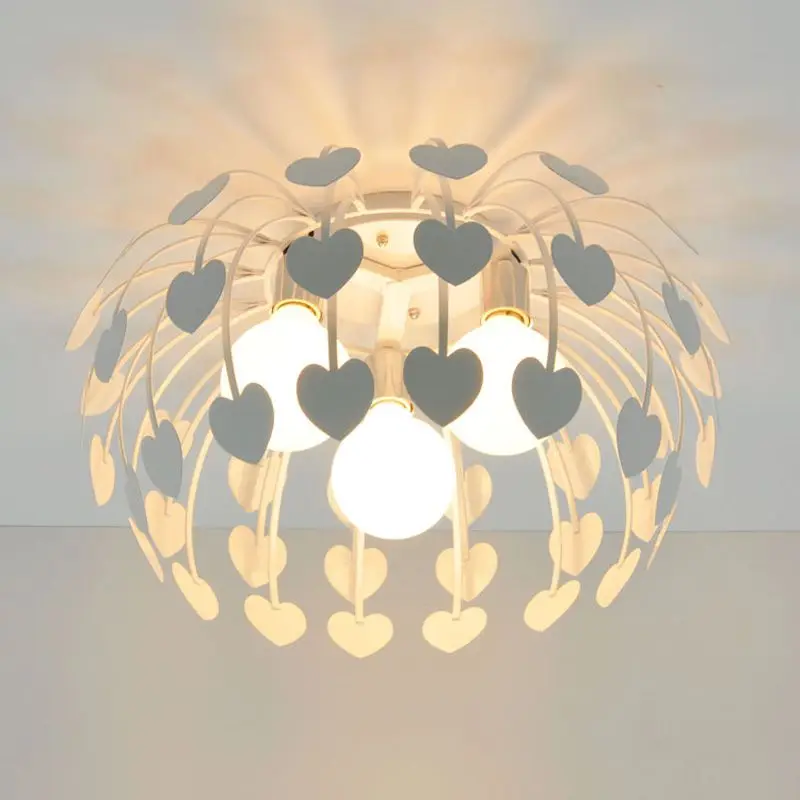 

3 Lights Iron Heart Bedroom Ceiling Lamps Fixtures Dining Room Ceiling Lights Children's Room Ceiling Lamp