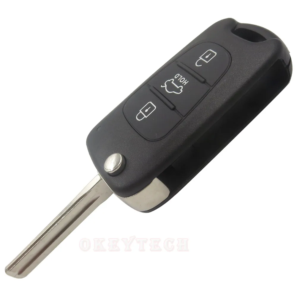 OkeyTech For KIA For Hyundai 3 Buttons Flip Folding Remote Car Key Shell Cover Case Free