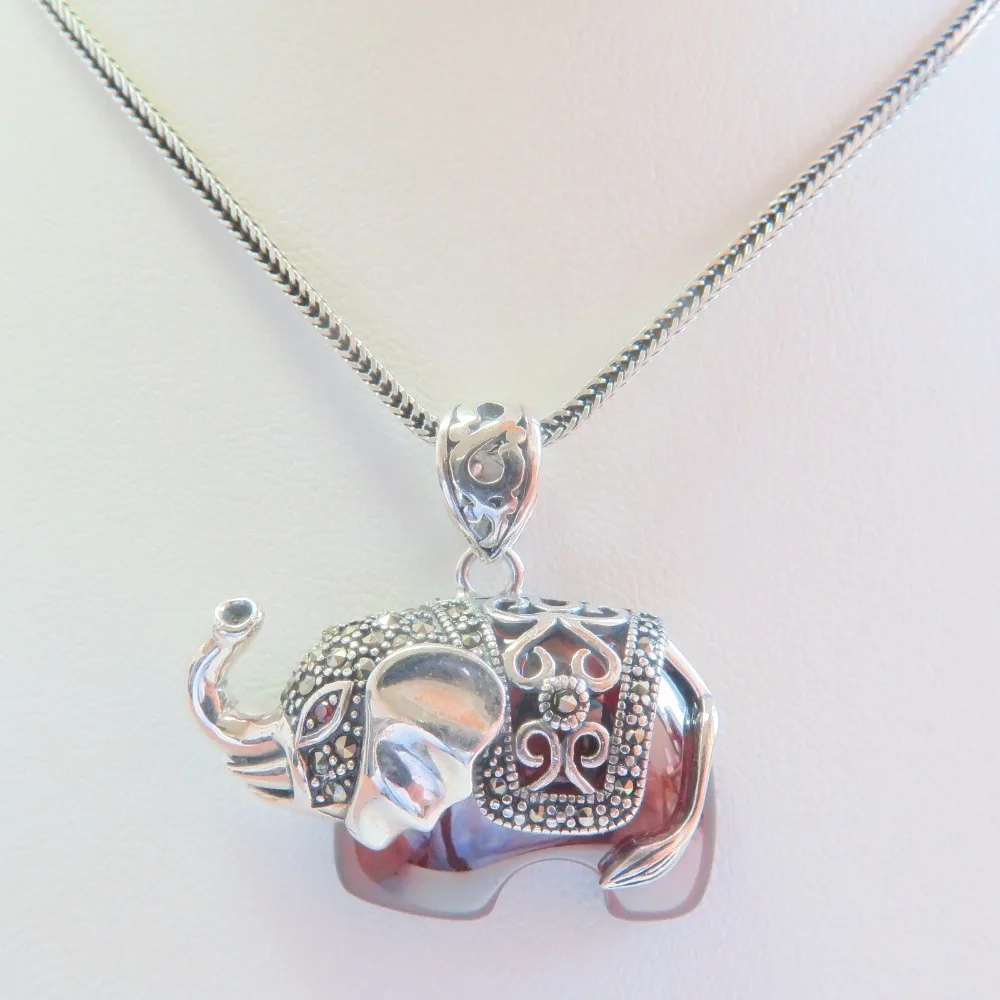 925 Sterling Silver 2 Elephant Charms 8x12 mm.
