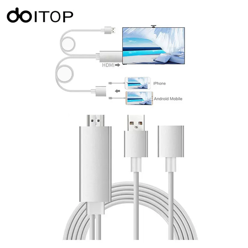Кабель переходник DOITOP HDMI HDTV AV кабель 8 контактный Micro USB 1080P для iPhone 5 6 S Plus Android Samsung