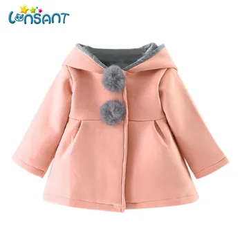 

LONSANT Coat Baby Girl Winter Jacket Thick Warm Clothes Fashion Solid Hooded Jacket Children Girls Outerwear Dropshipping De5