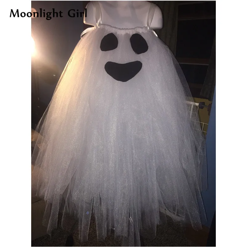 White Ghost Dress Girl Tutu Dress Long Cosplay Ghost Costumes Theme