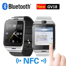 Smart watch gv18 mit kamera sync notifier unterstützung sim-karte bluetooth-konnektivität iphone android telefon smartwatch digitalwatch