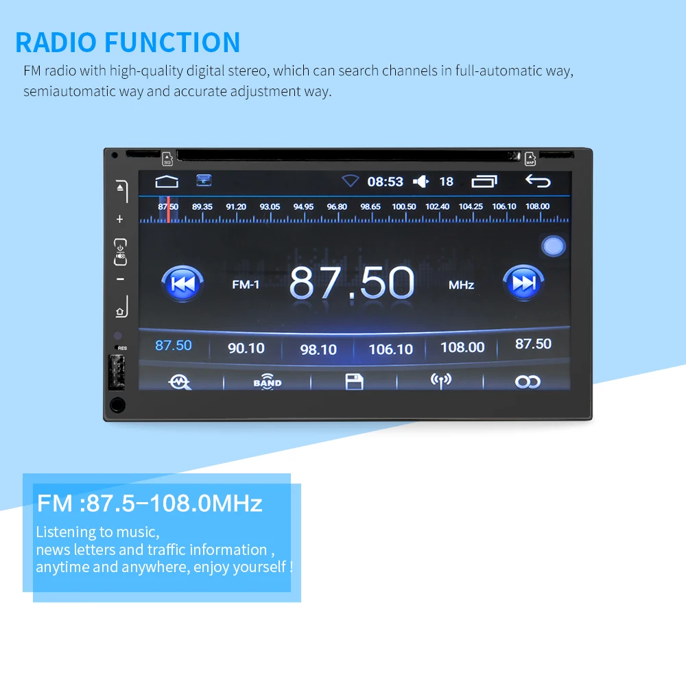 Perfect universal 2 Din car stereo mp5 play Android 6.1 DVD Radio Multimedia Player GPS Navigation autoradio music Rear View Camera 7 Perfect universal 2 Din car stereo mp5 play Android 6.1 DVD Radio Multimedia Player GPS Navigation autoradio music Rear View Camera 7