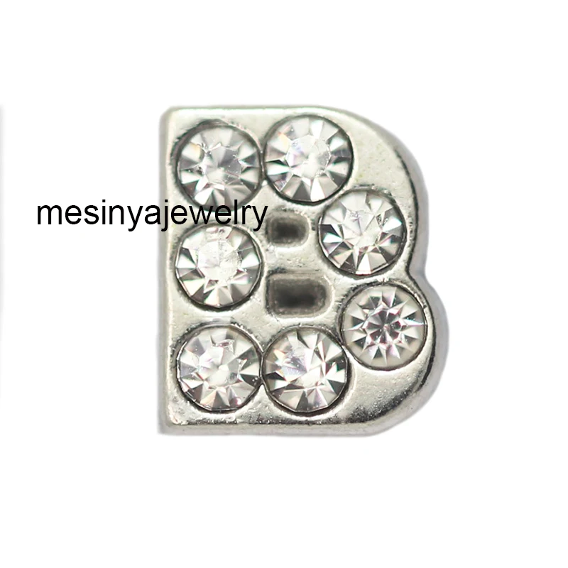 

10pcs Letter B With Zircon Crystal Custom Floating Charms For Glass Locket