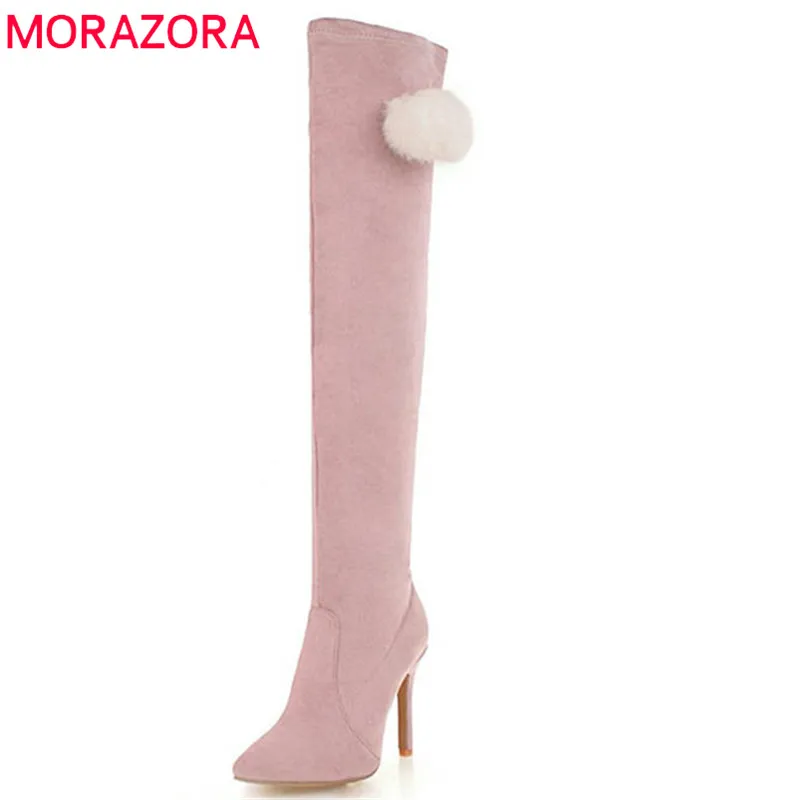 MORAZORA 2018 size 34-48 over the knee boots women pointed toe autumn winter boots sexy stiletto heels long boots prom shoes MORAZORA 2018 size 34-48 over the knee boots women pointed toe autumn winter boots sexy stiletto heels long boots prom shoes