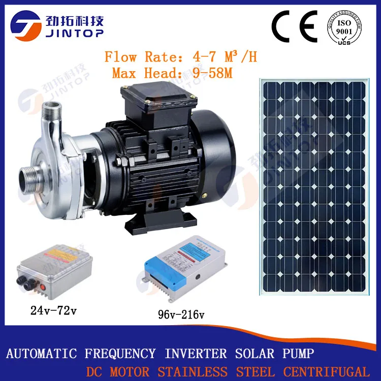 

(MODEL JTCP5-40S-1100) JINTOP SOLAR PUMP Self-prime Brushless DC Motor Stainless Steel 304 Centifugal Pump With MPPT Controller