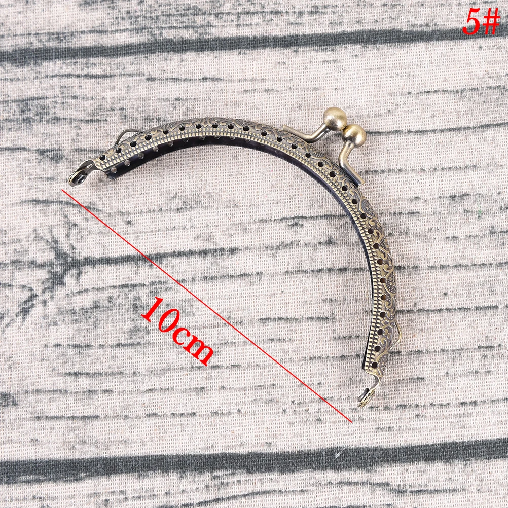 7Sizes DIY Craft bag making Wallet Clip Antique Brass Metal Purse Frame ring kiss clasp Handle for Bag