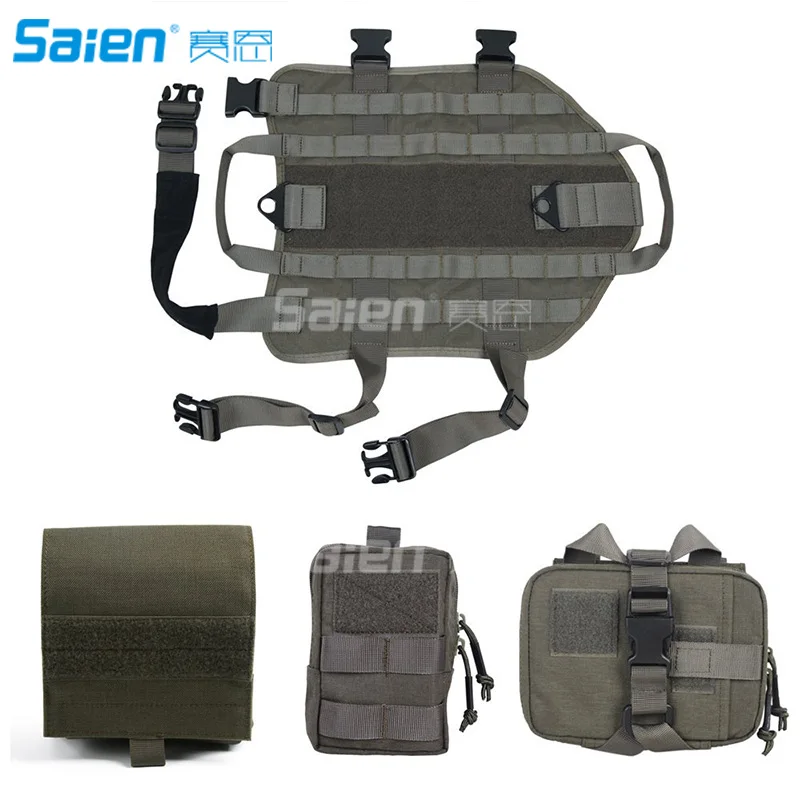 Тактическая шлейка для собак Жилет Molle армейский походный рюкзак на открытом