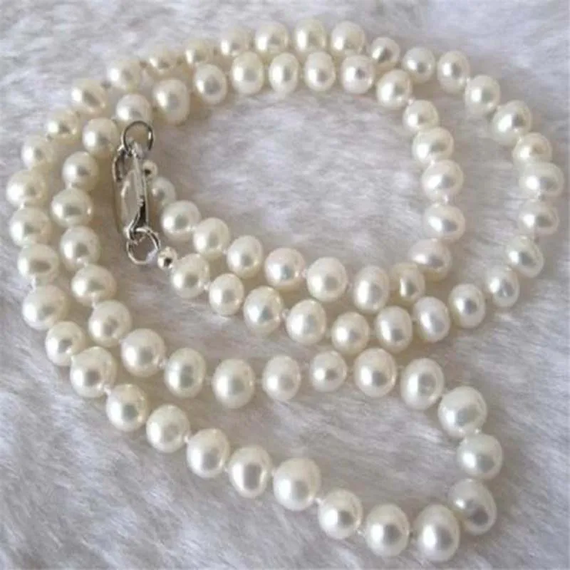 

Long 30" 8-9mm Real Natural White Akoya Cultured Pearl Necklace
