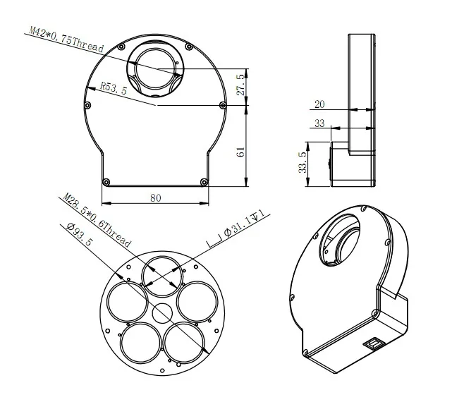 ZWO EFWmini(5x1,2" или 5x31 мм