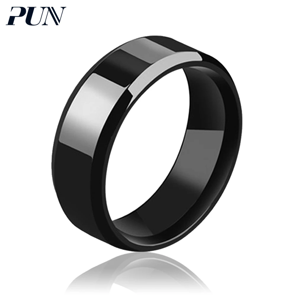 

PUN 2018 rings for men black silver blue ring male stainless steel vintage jewelry accessories gold knuckle balance bts men's