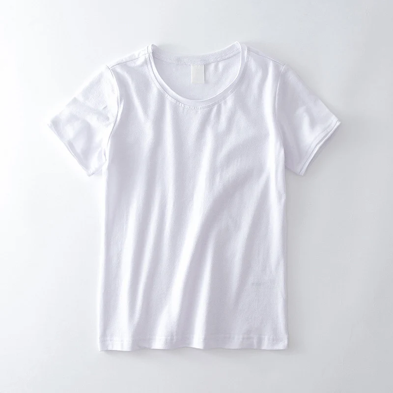 Детская футболка; хлопковые футболки с короткими рукавами для мальчиков; топы для девочек; Детская летняя одежда; Детский свитер; детские футболки - Цвет: White