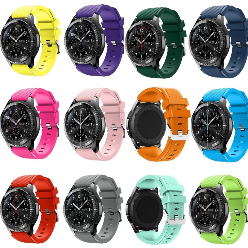 

Gai Sport Silicone Rubber Strap Watch Band For Samsung Gear S3 Frontier xiaomi huami amazfit pebble time steel 22mm