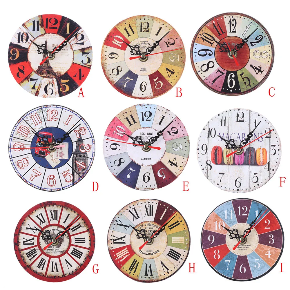 

2019 Wall Clock Modern Design Vintage Style Non-Ticking Silent Antique Wood Wall Clock for Home Kitchen Office Reloj De Pared