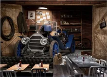 

3d wallpaper custom photo mural Vintage car restaurant cafe 3d wall murals wallpaper for walls 3 d living room painting