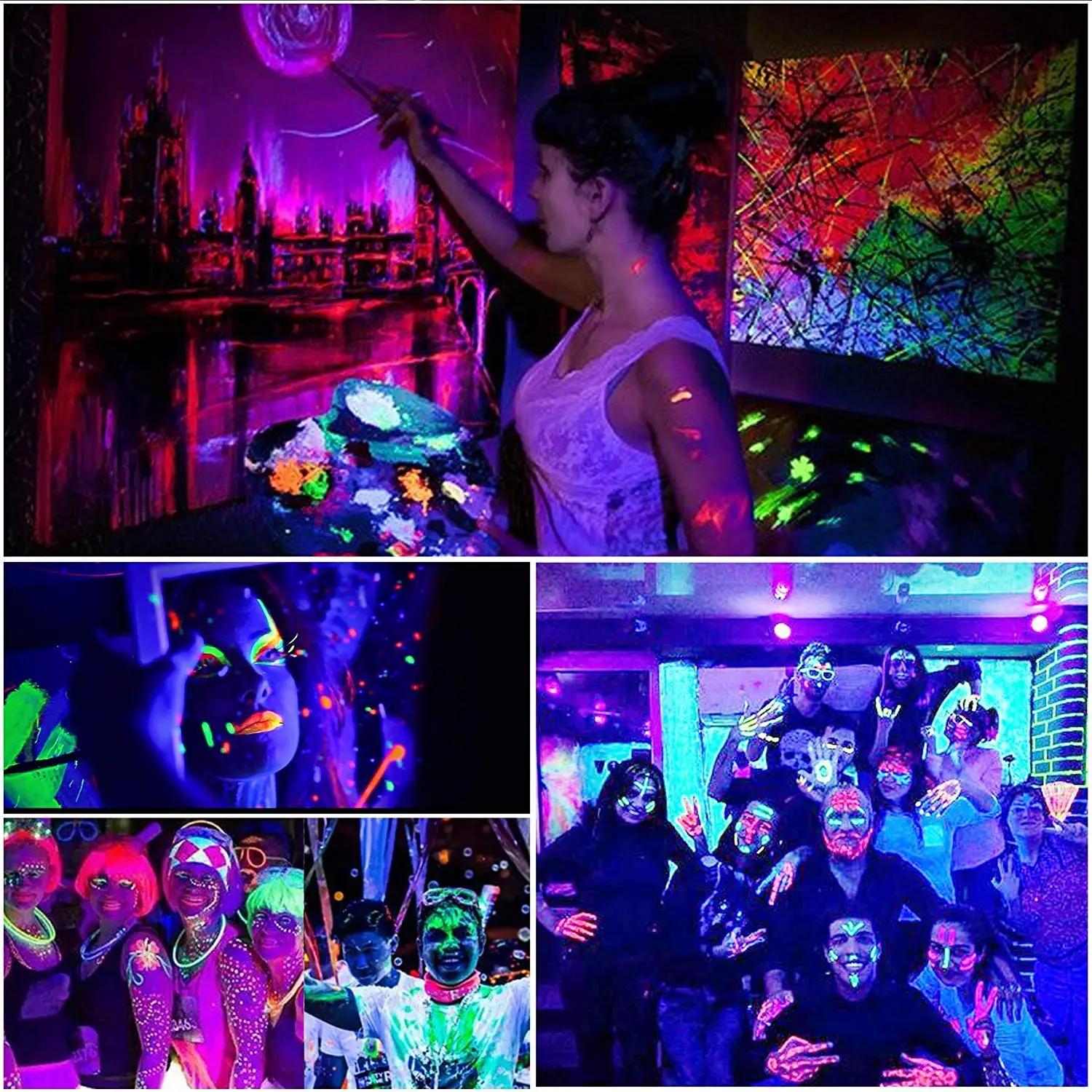 УФ светодиодный черный свет ультрафиолетовая лампа Танцевальная вечеринка Темный Аквариум краска для тела флуоресцентный плакат